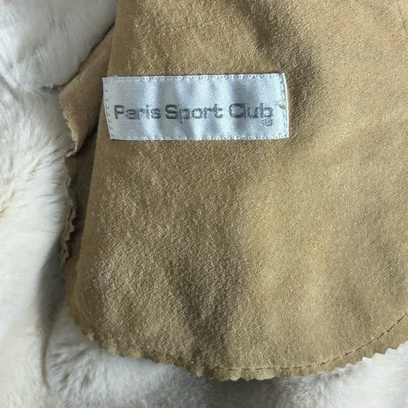 Vintage Leather Penny Lane Style Coat M Faux Fur Boho Daisy Jones Statement - Picture 9 of 16